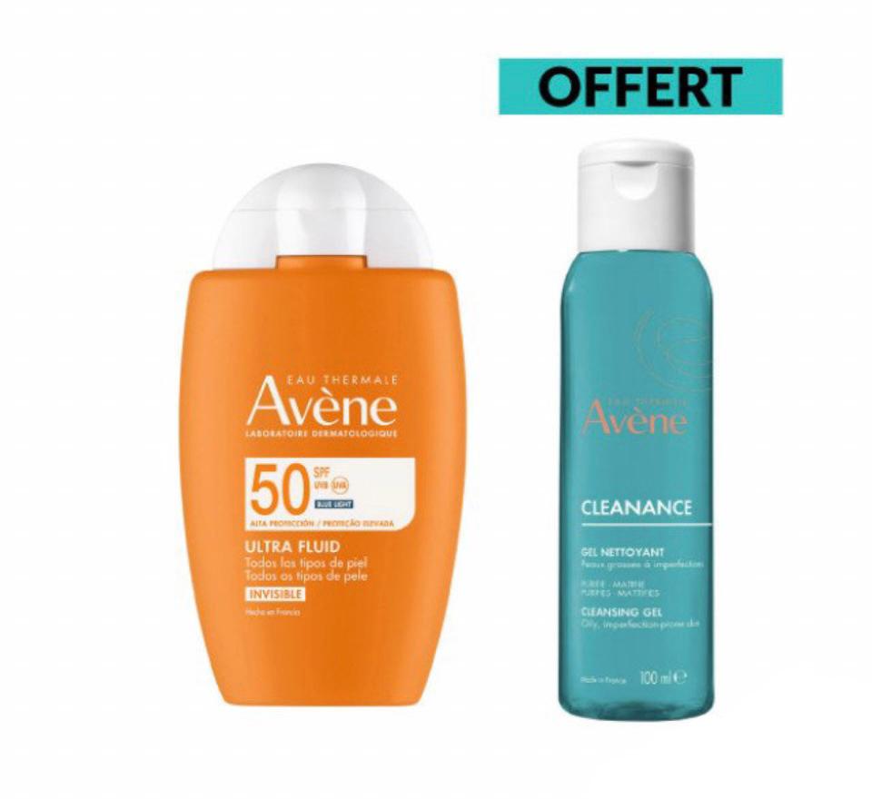 AVENE ULTRA FLUID INVISIBLE 50 SPF 50ML+CLEANANCE GEL NETTOYANT 100ML (OFFERT)