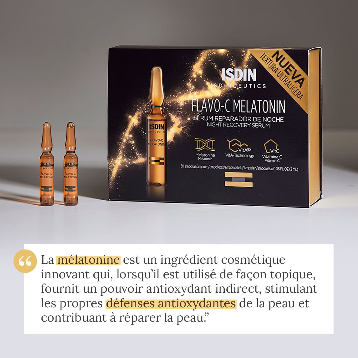 ISDIN ISDINCEUTICS FLAVO-C MELATONIN SERUM REPARATEUR NUIT 10 UNIDOSES DE 2ML