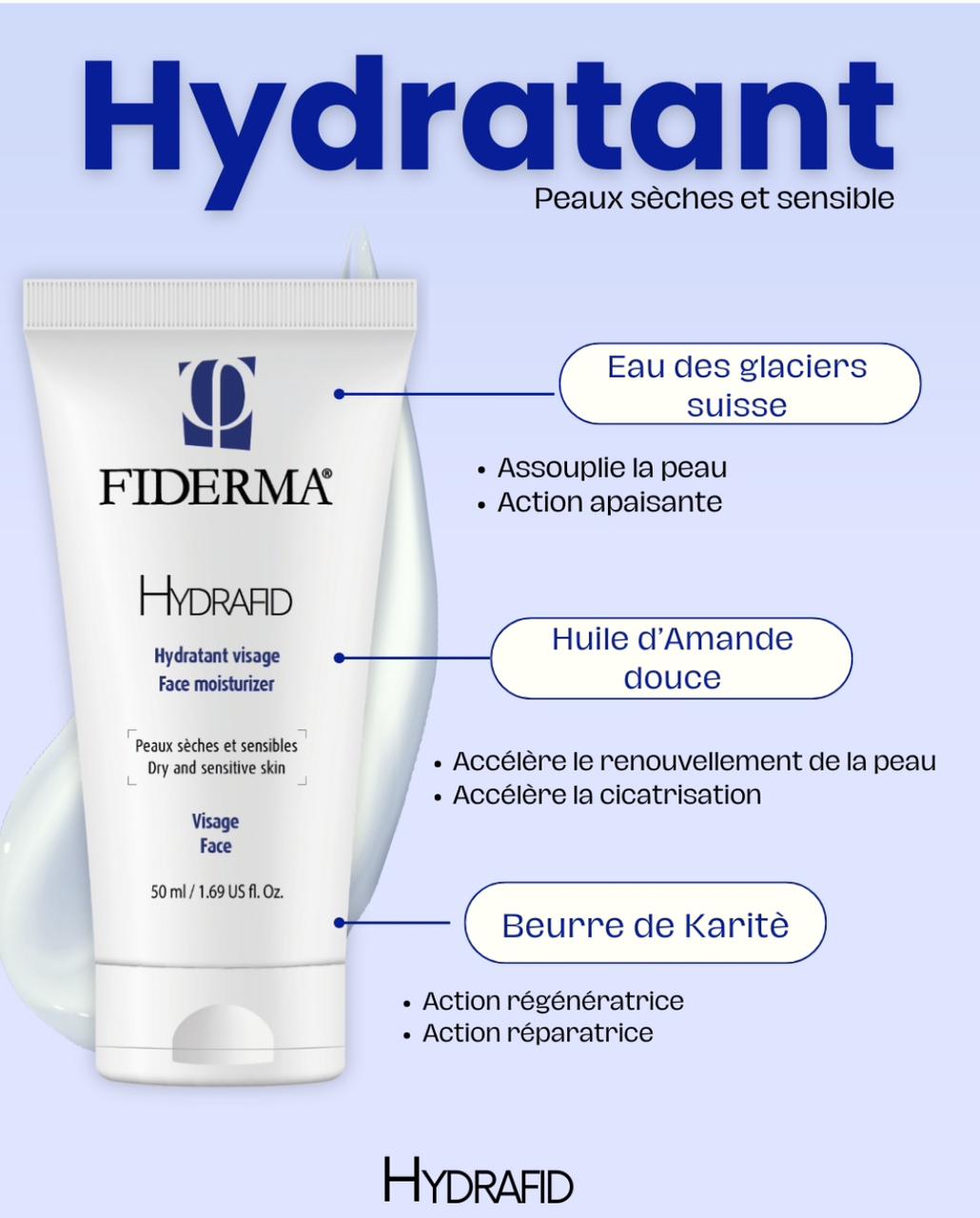 FIDERMA HYDRAFID CREME HYDRATANTE VISAGE PEAUX SECHES 50ML