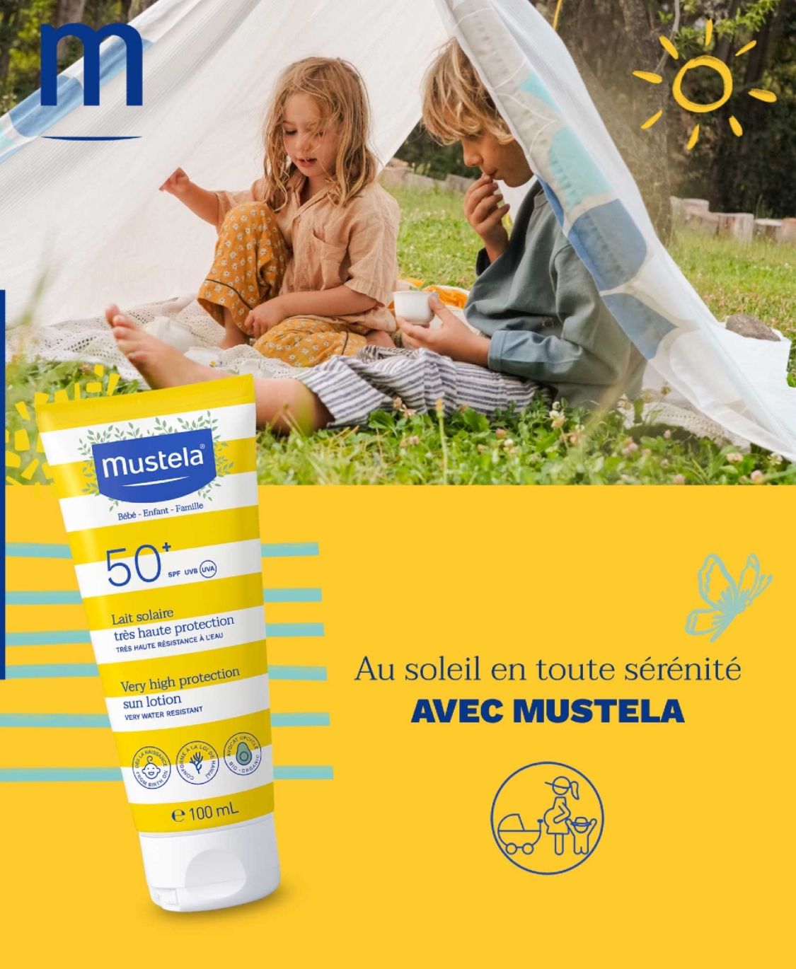 MUSTELA LAIT SOLAIRE TRES HAUTE PROTECTION SPF50+ 100ML