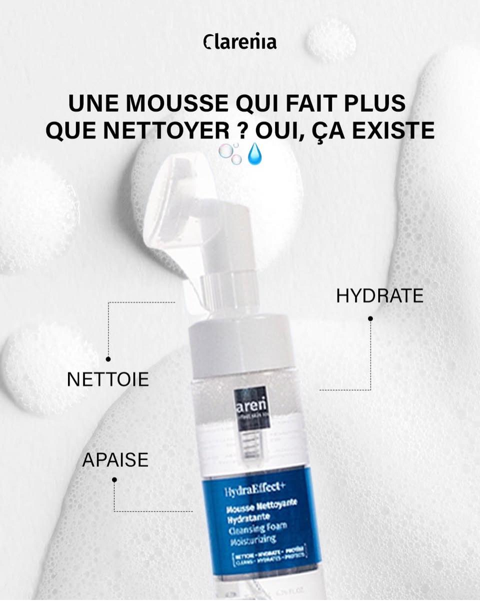 CLARENIA HYDRAEFFECT+ MOUSSE NETTOYANTE HYDRATANTE 150ML