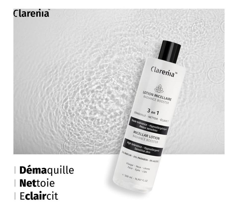 CLARENIA LOTION MICELLAIRE RADIANCE BOOSTER 3EN1 500ML