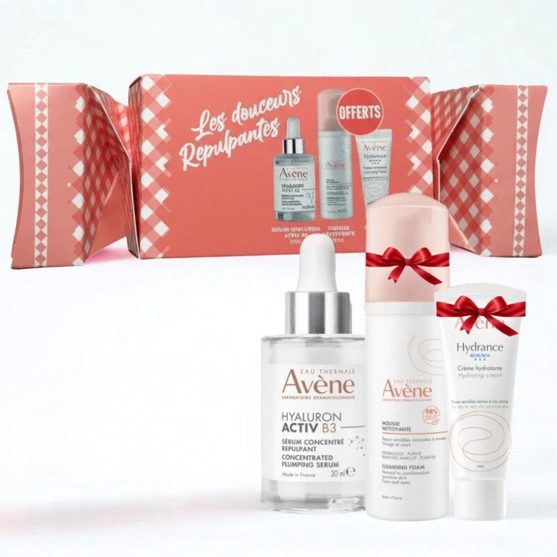 AVENE COFFRET DOUCEUR REPILANTE SERUM HYALURON ACTIV B3 30ML+MOUSSE NETTOYANTE 50ML (OFFERT)+HYDRANCE RICHE 15ML(OFFERT)
