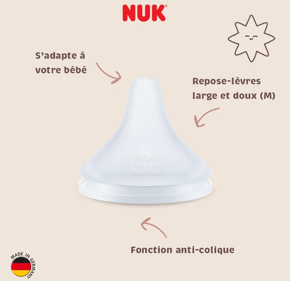NUK PERFECT MATCH 2 TETINE EN SILICONE SOUPLE TAILLE M 3M+