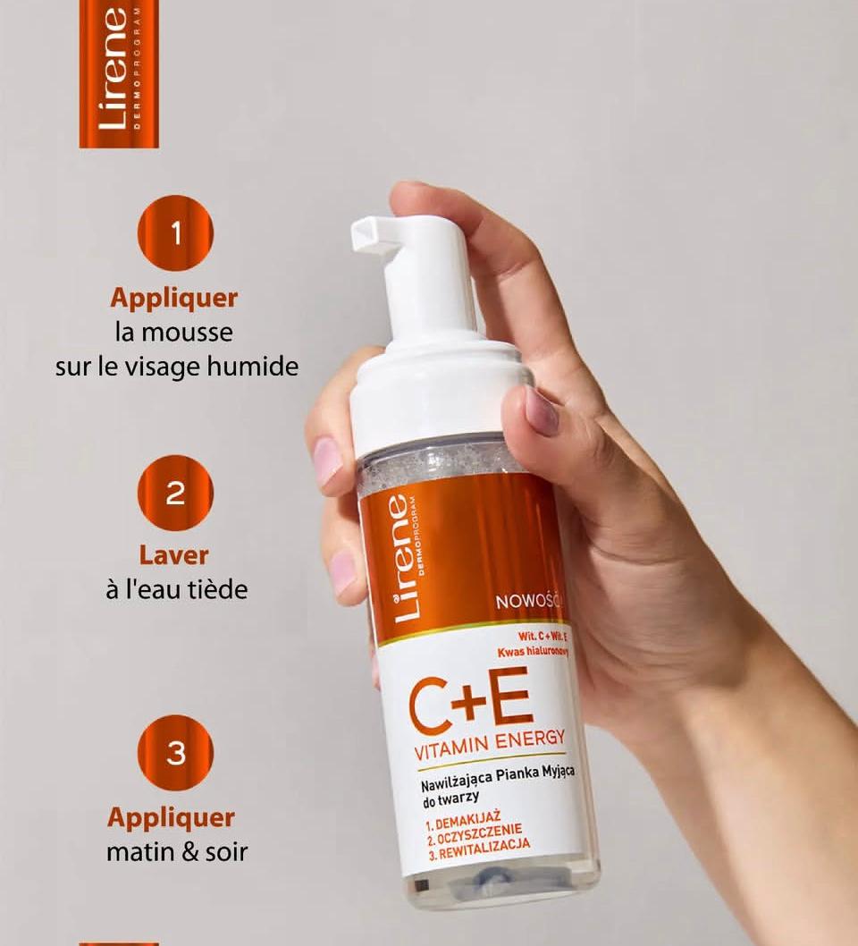 LIRENE C+E VITAMIN ENERGY MOUSSE NETTOYANTE 150ML