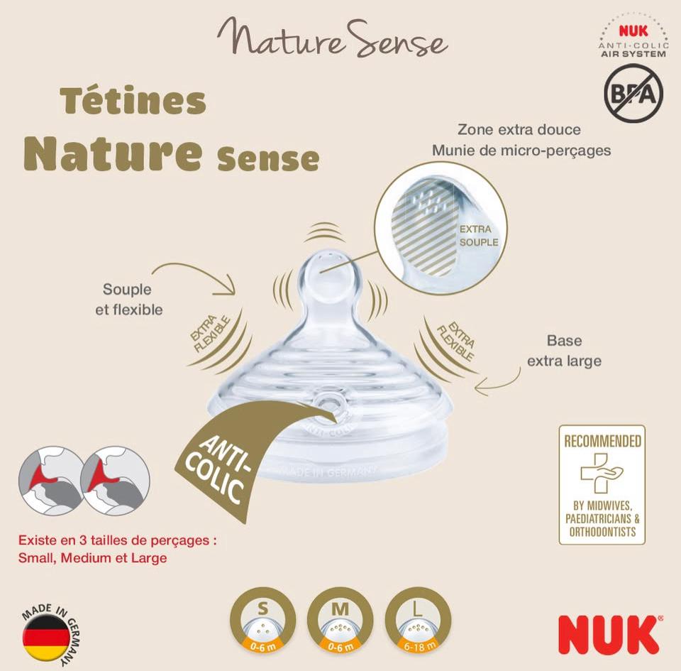 NUK 2 TETINES NATURE SENS 0-6M