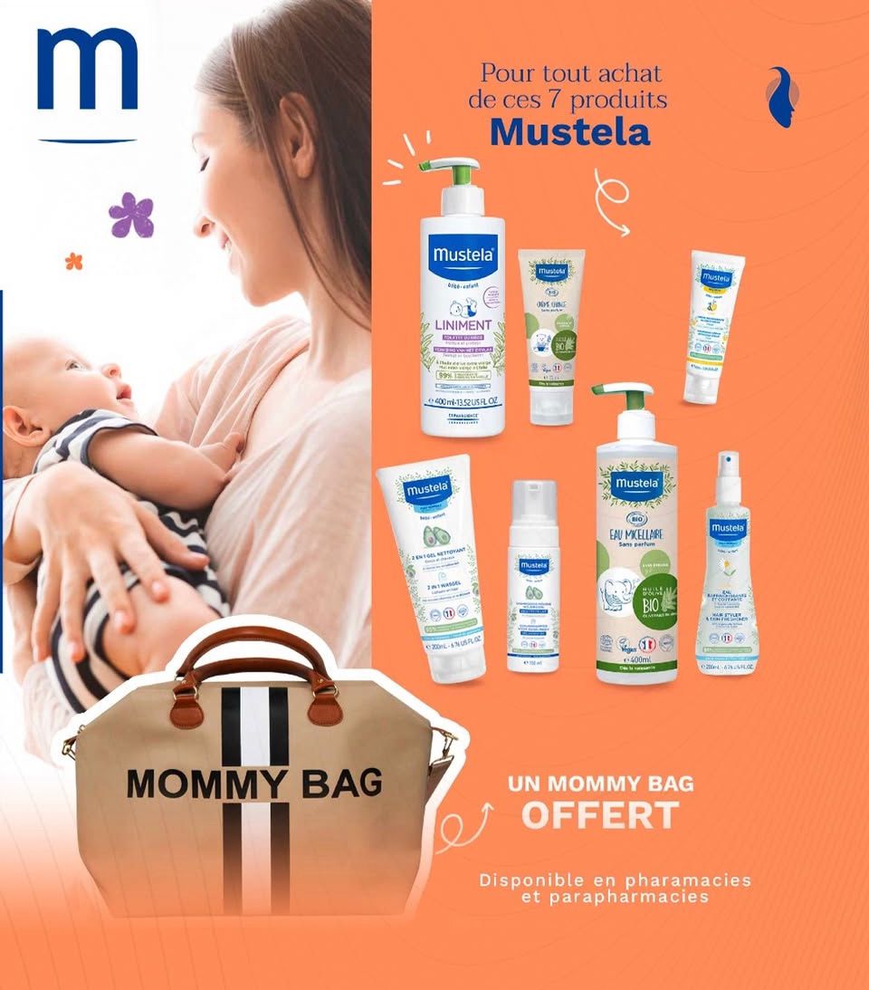 MUSTELA SAC BEBE MOMMY BAG 7 PRODUITS