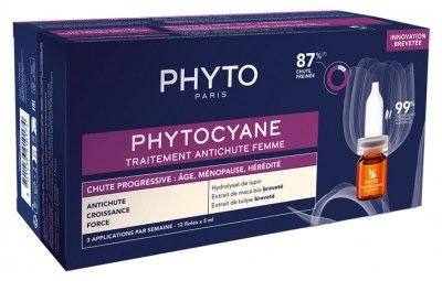 PHYTO PHYTOCYANE TRAITEMENT ANTI-CHUTE PROGRESSIVE FEMME 12*5ML