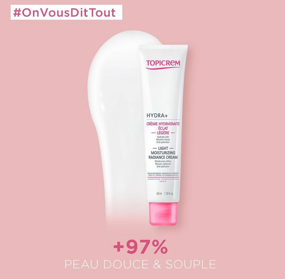 Topicrem HYDRA+ Crème Hydratante Éclat Légère 40ml