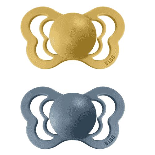 BIBS 2 SUCETTES COUTURE COLLECTION MUSTARD PETROL