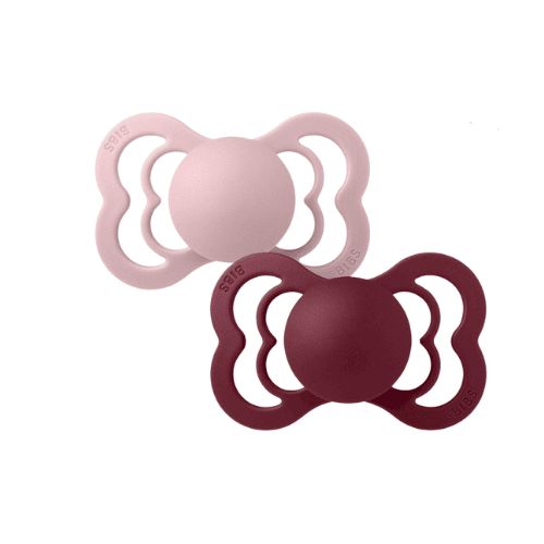 BIBS 2 SUCETTES SUPREME PACIFIER PINK PLUM ELDERBERRY
